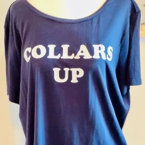 Ladies COLLARS UP iron on Tee size XL